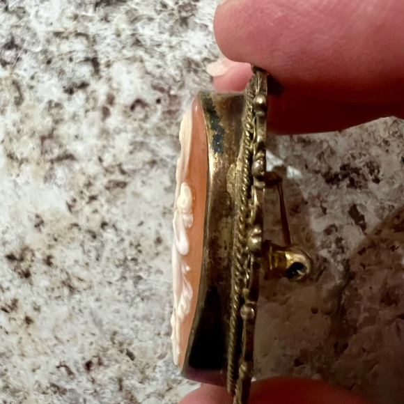 Antique Sterling shell cameo/pendant - Picture 6 of 11